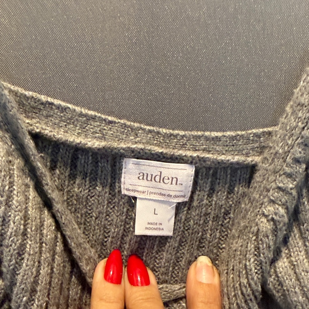 Auden Ribbed V-Neck Knit Camisole - Light Gray - Picture 2 of 4